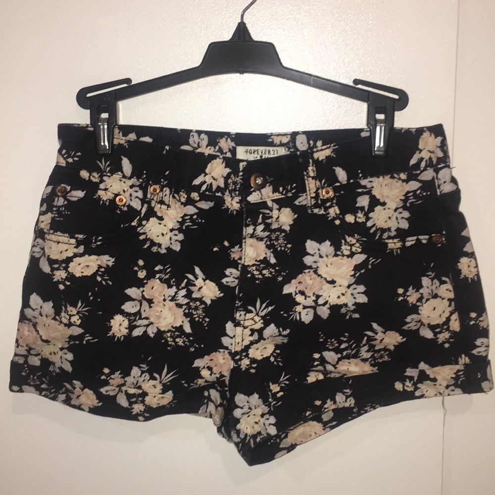 floral jean shorts